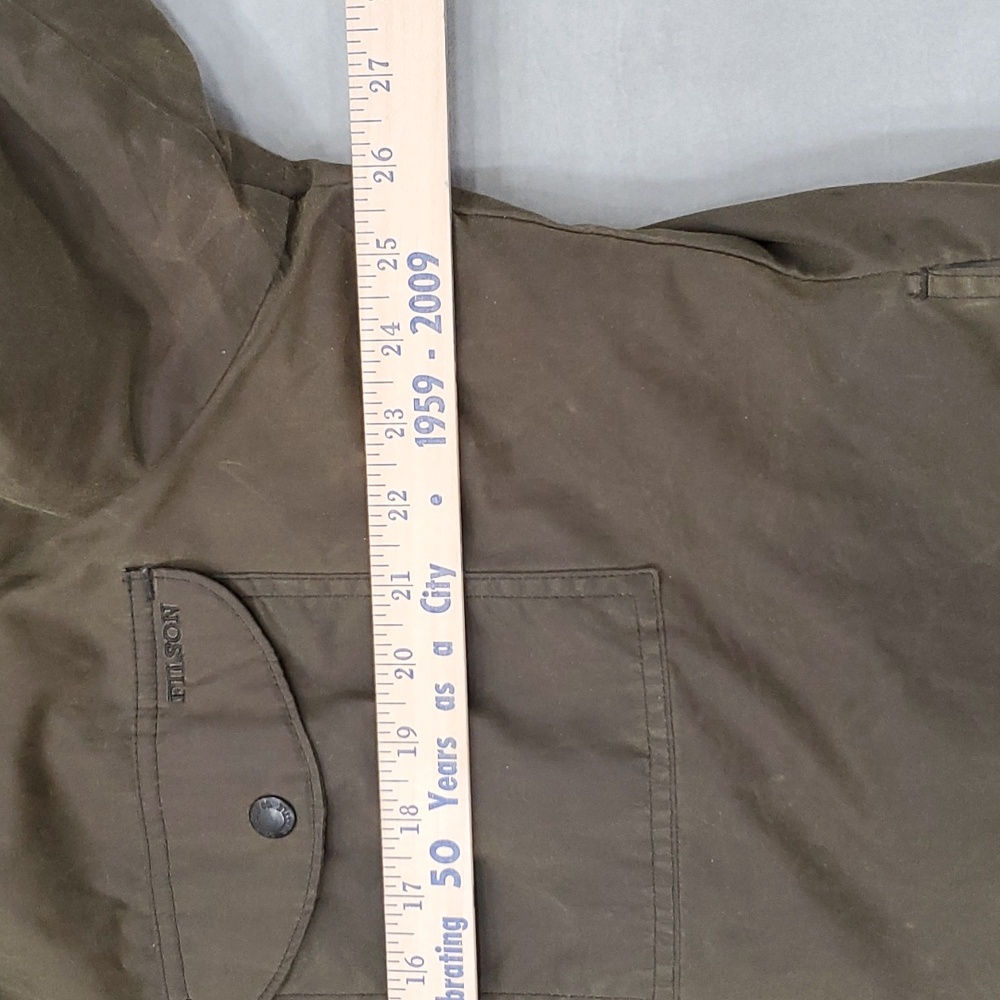 Filson waxed jacket men's XXL otter green quilt lining wool collar personalized - Picture 9 of 16